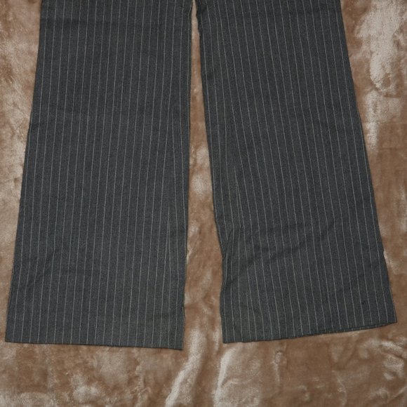 Express Design Studio Editor Trouser Suit Pants - Gray Striped - Pink Lining - Picture 4 of 12